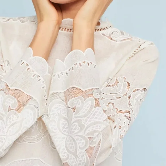 Alice Lace Blouse James Coviello Anthropologie - Picture 2 of 9